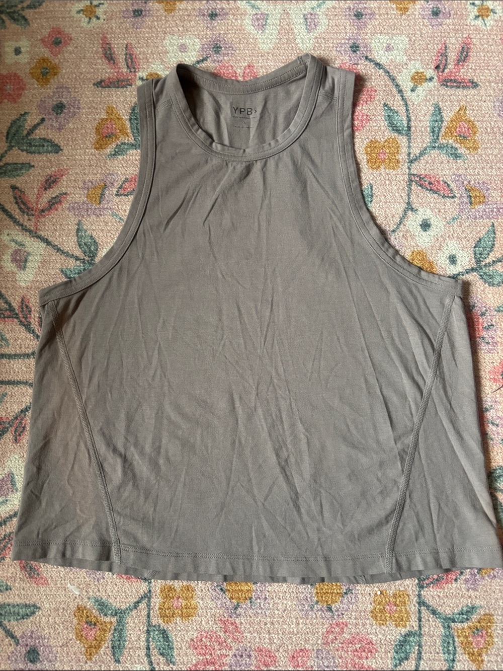 YPB Lightweight taupe Racerback Tank Top